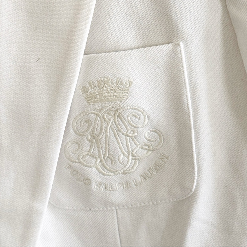 Polo Ralph Lauren monogram crest white blazer with silver buttons Size 2 NWT - Picture 4 of 10